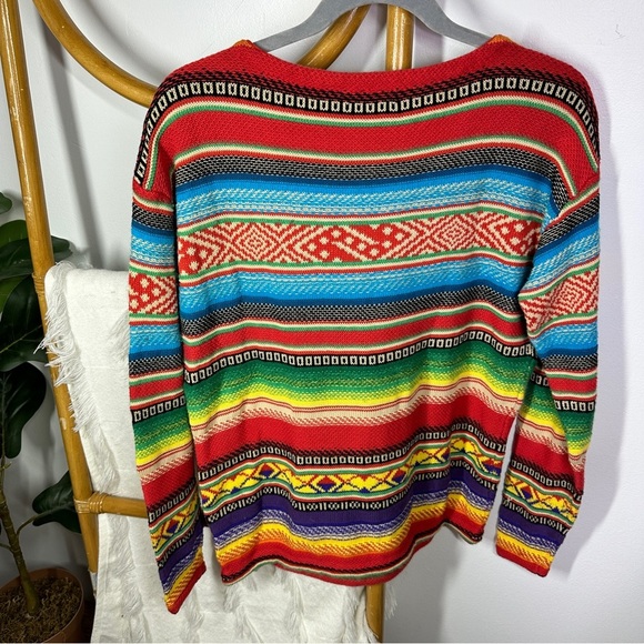 Lauren Jeans Co. Ralph Jeans Ralph Lauren LRL Striped Colorful Sweater sz L - Picture 2 of 3